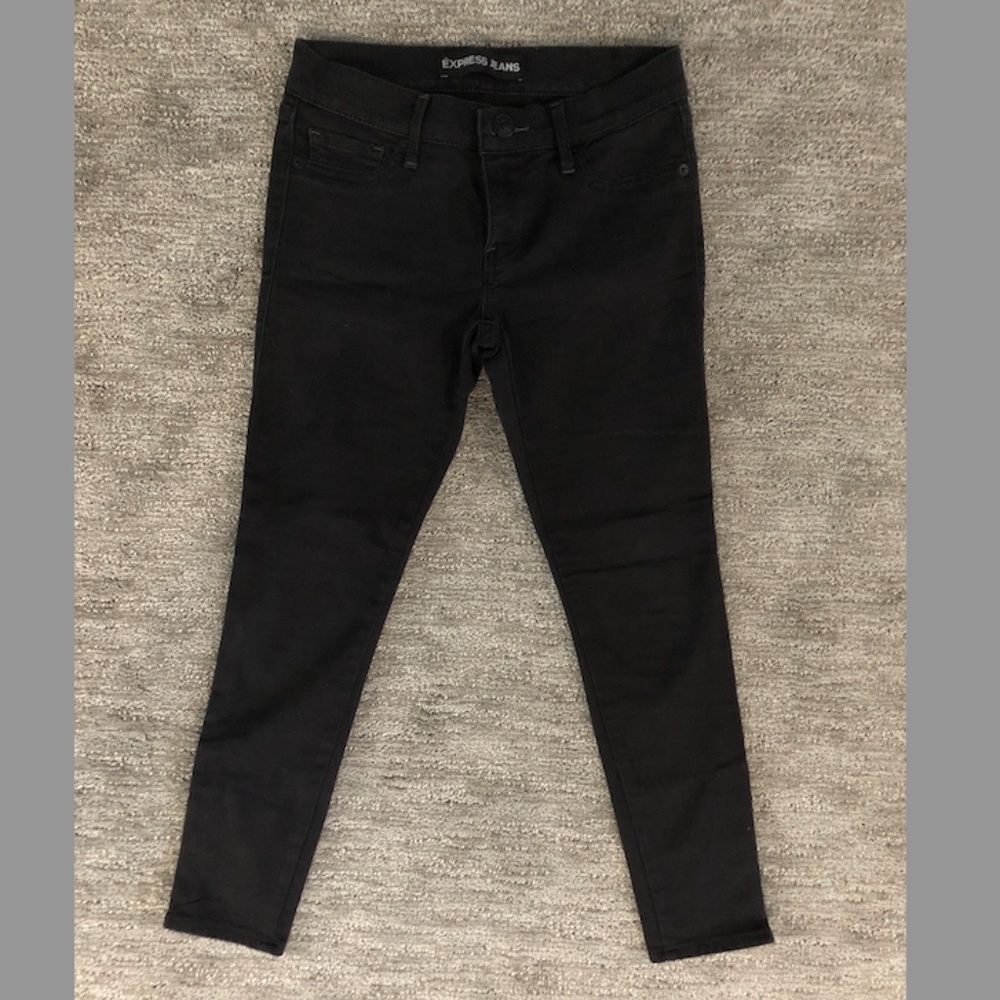 Tight Black Pants with Ankle Zippers - Size 4R - Express